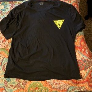 Guess neon green triangle tee